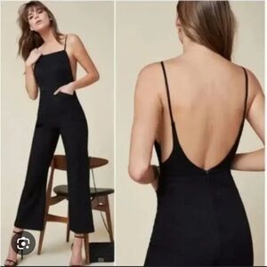 Reformation Black Low Back Jumpsuit